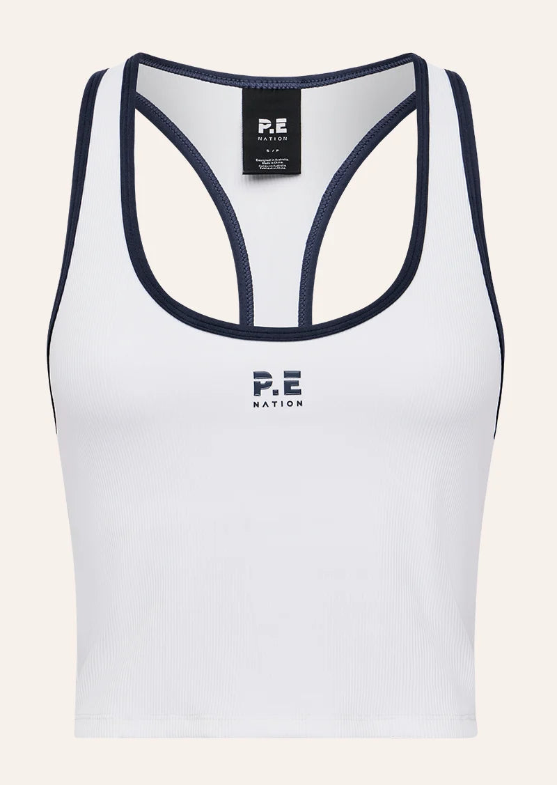 P.E Nation - Radar Rib Tank (White/Dark Navy) P.E Nation