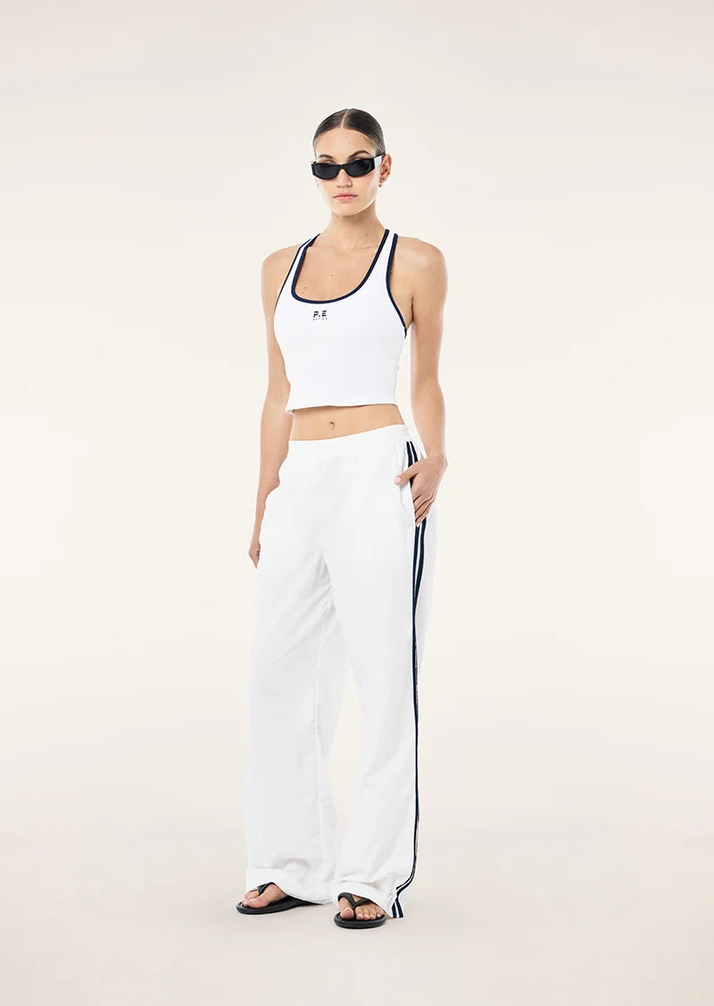 P.E Nation - Relay Spray Track Pant i(White & Dark Navy) P.E Nation