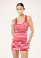 P.E Nation - Retreat Relaxed Knit Tank (Strawberry Stripe) P.E Nation