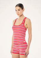 P.E Nation - Retreat Relaxed Knit Tank (Strawberry Stripe) P.E Nation