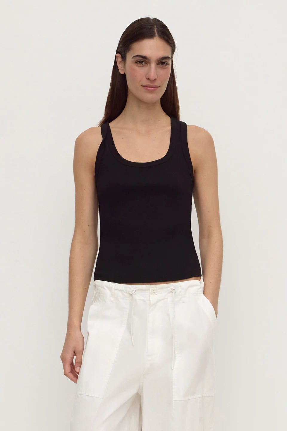 Assembly Label - Robyn Scoop Neck Rib Tank (Black) Assembly Label