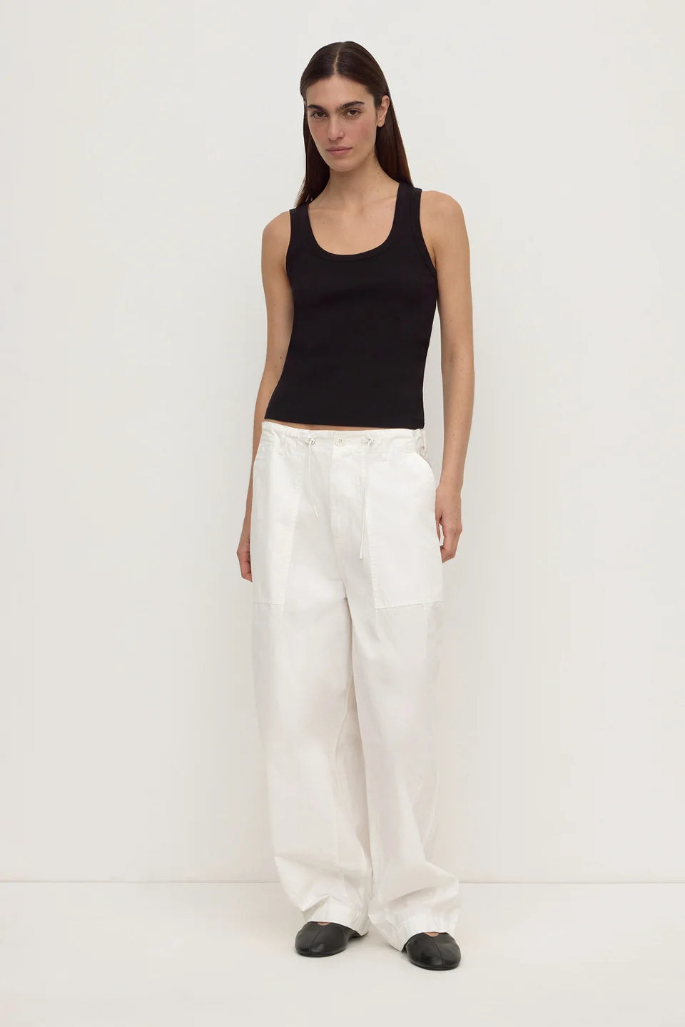 Assembly Label - Robyn Scoop Neck Rib Tank (Black) Assembly Label