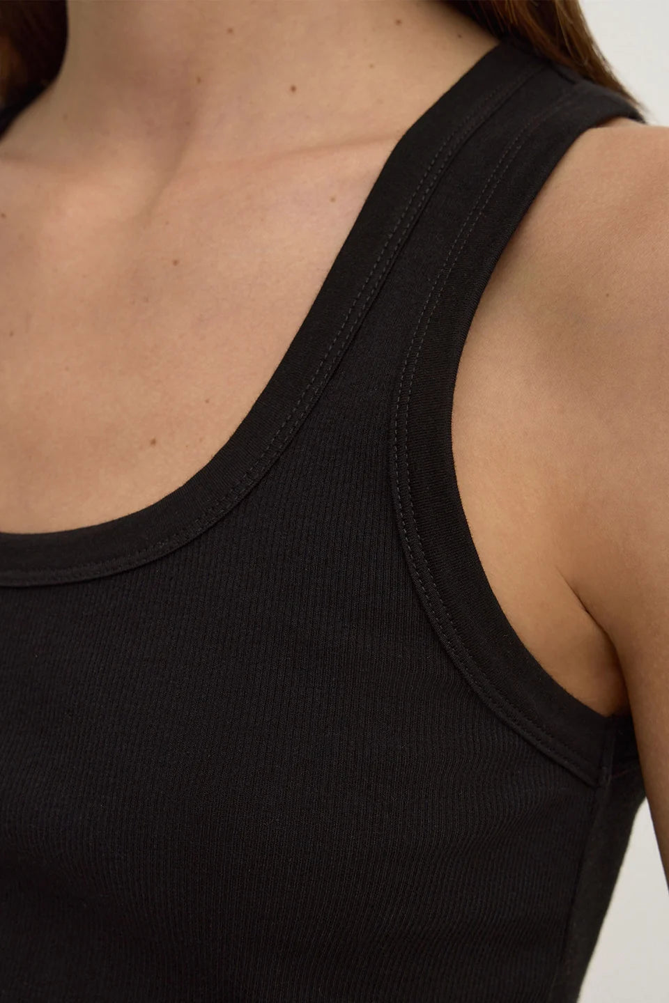 Assembly Label - Robyn Scoop Neck Rib Tank (Black) Assembly Label