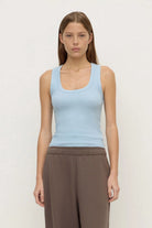 Assembly Label - Robyn Scoop Neck Rib Tank (Powder Blue) Assembly Label