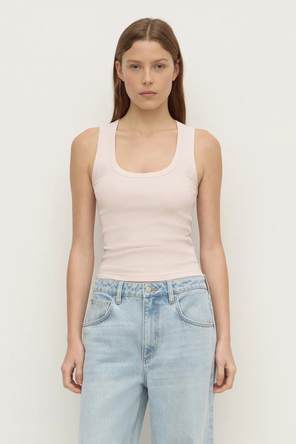Assembly Label - Robyn Scoop Neck Rib Tank (Soft Rose) Assembly Label