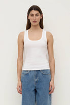 Assembly Label - Robyn Scoop Neck Rib Tank (White) Assembly Label