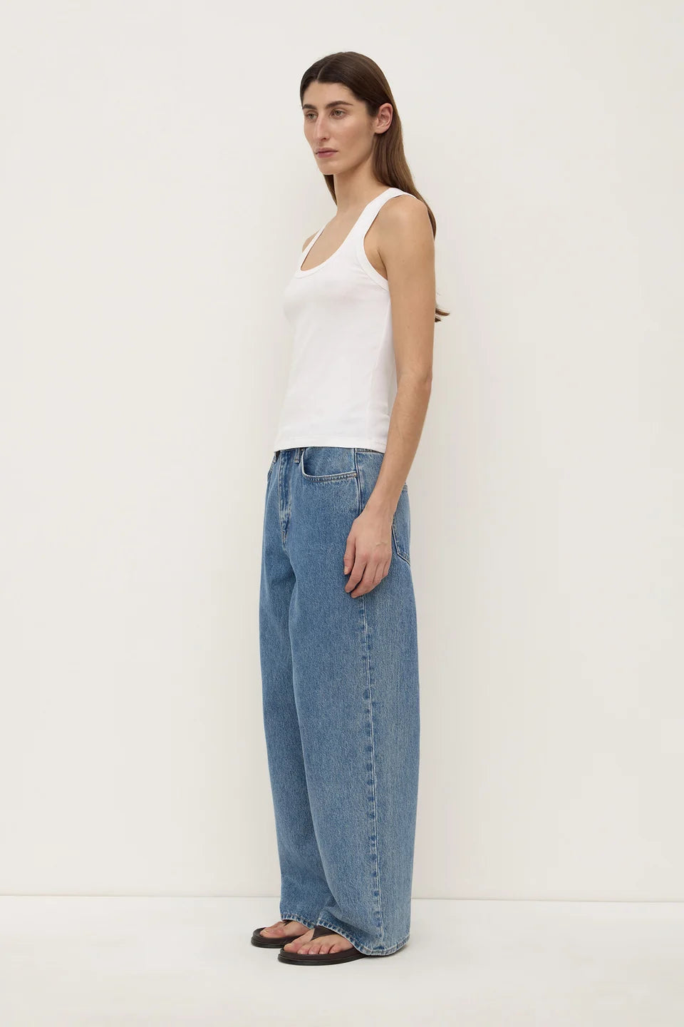 Assembly Label - Robyn Scoop Neck Rib Tank (White) Assembly Label