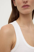 Assembly Label - Robyn Scoop Neck Rib Tank (White) Assembly Label