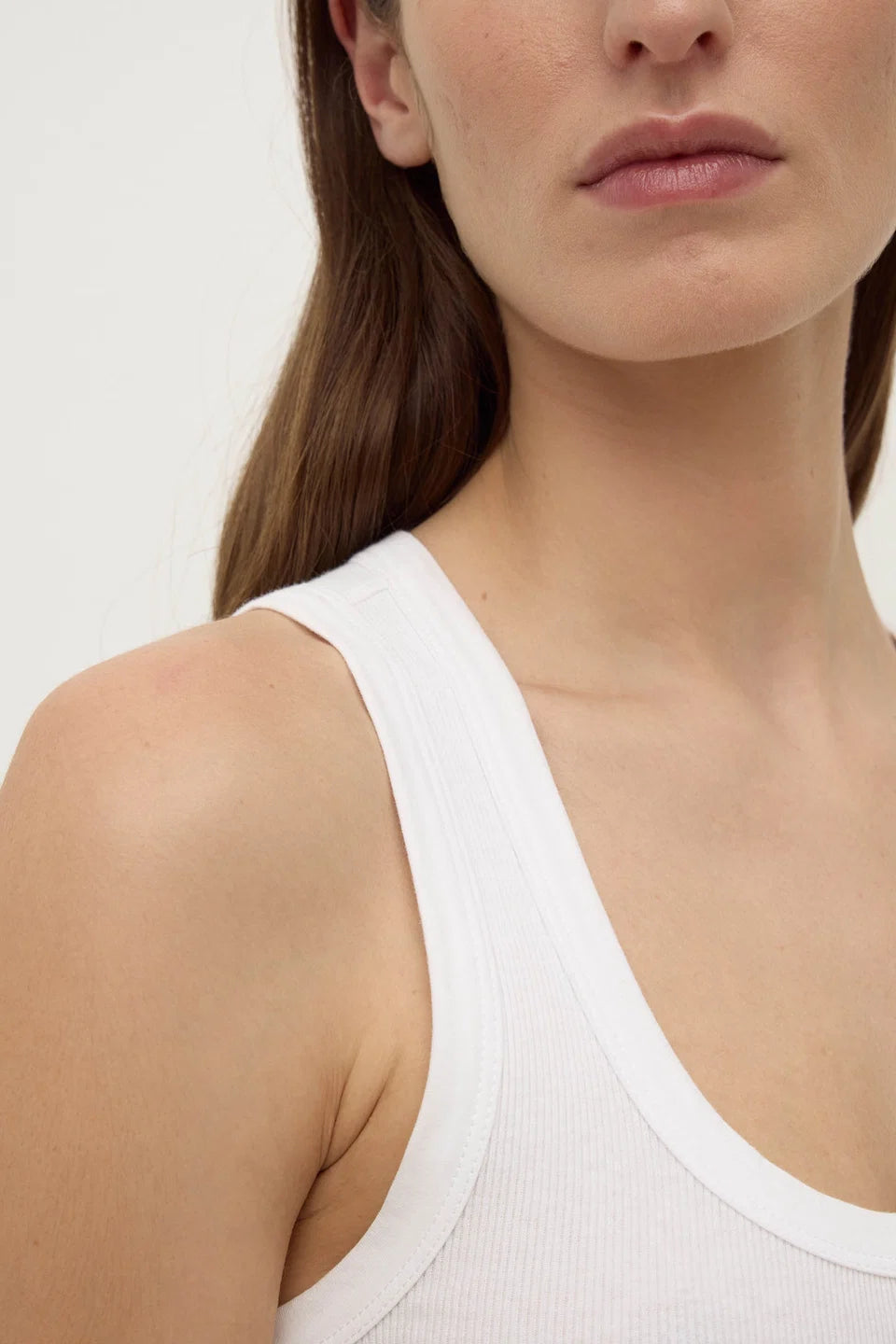 Assembly Label - Robyn Scoop Neck Rib Tank (White) Assembly Label