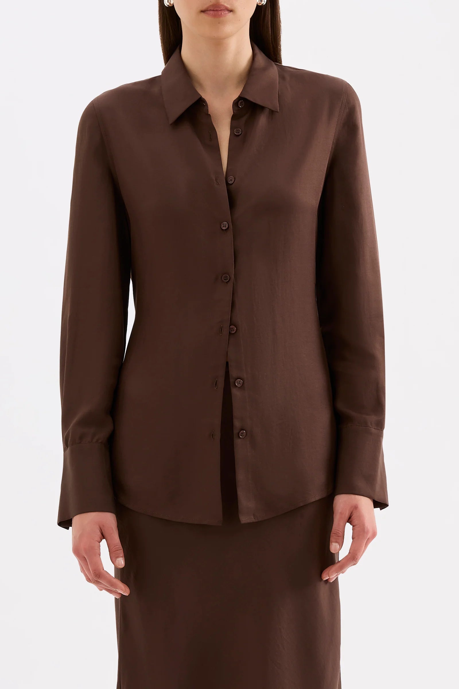 Nude Lucy - Tilly Tencel Shirt (Chocolate) Nude Lucy