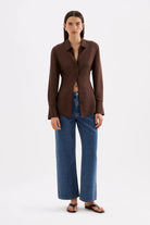 Nude Lucy - Tilly Tencel Shirt (Chocolate) Nude Lucy
