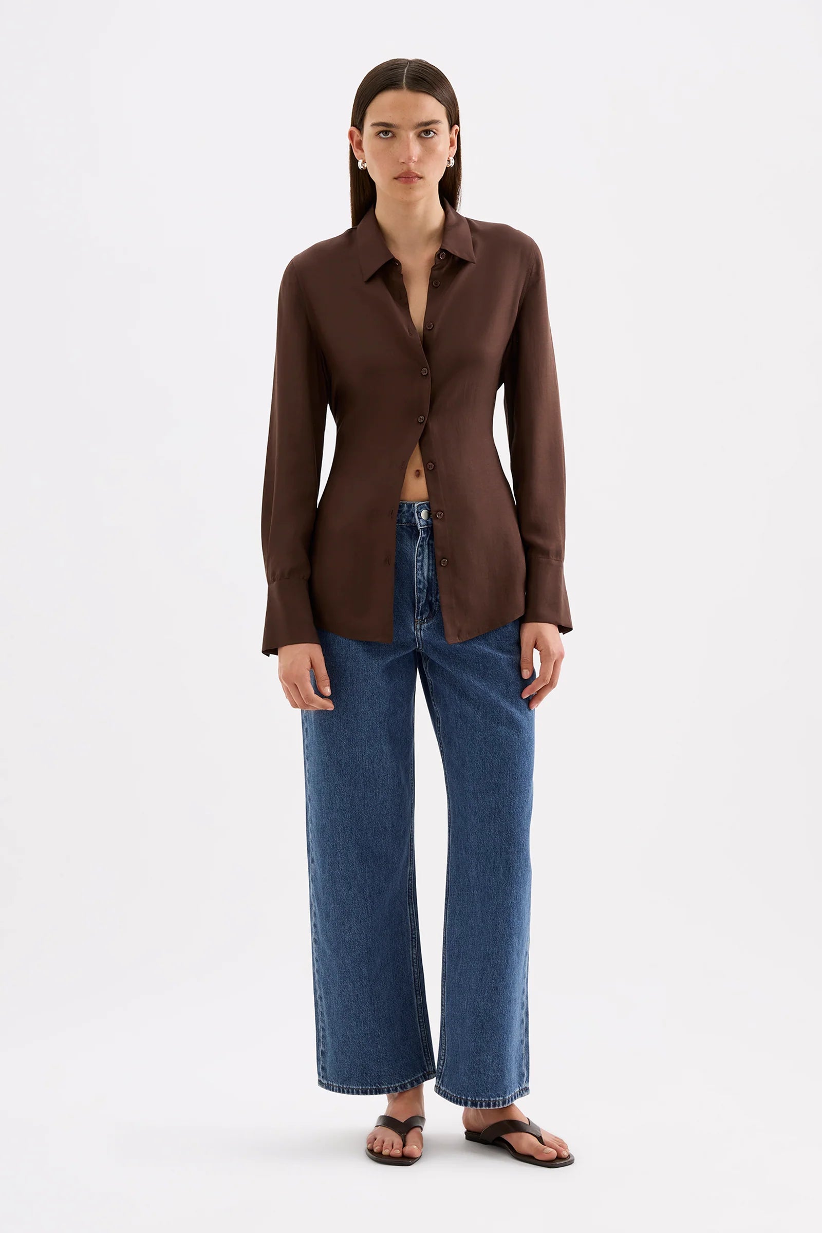 Nude Lucy - Tilly Tencel Shirt (Chocolate) Nude Lucy