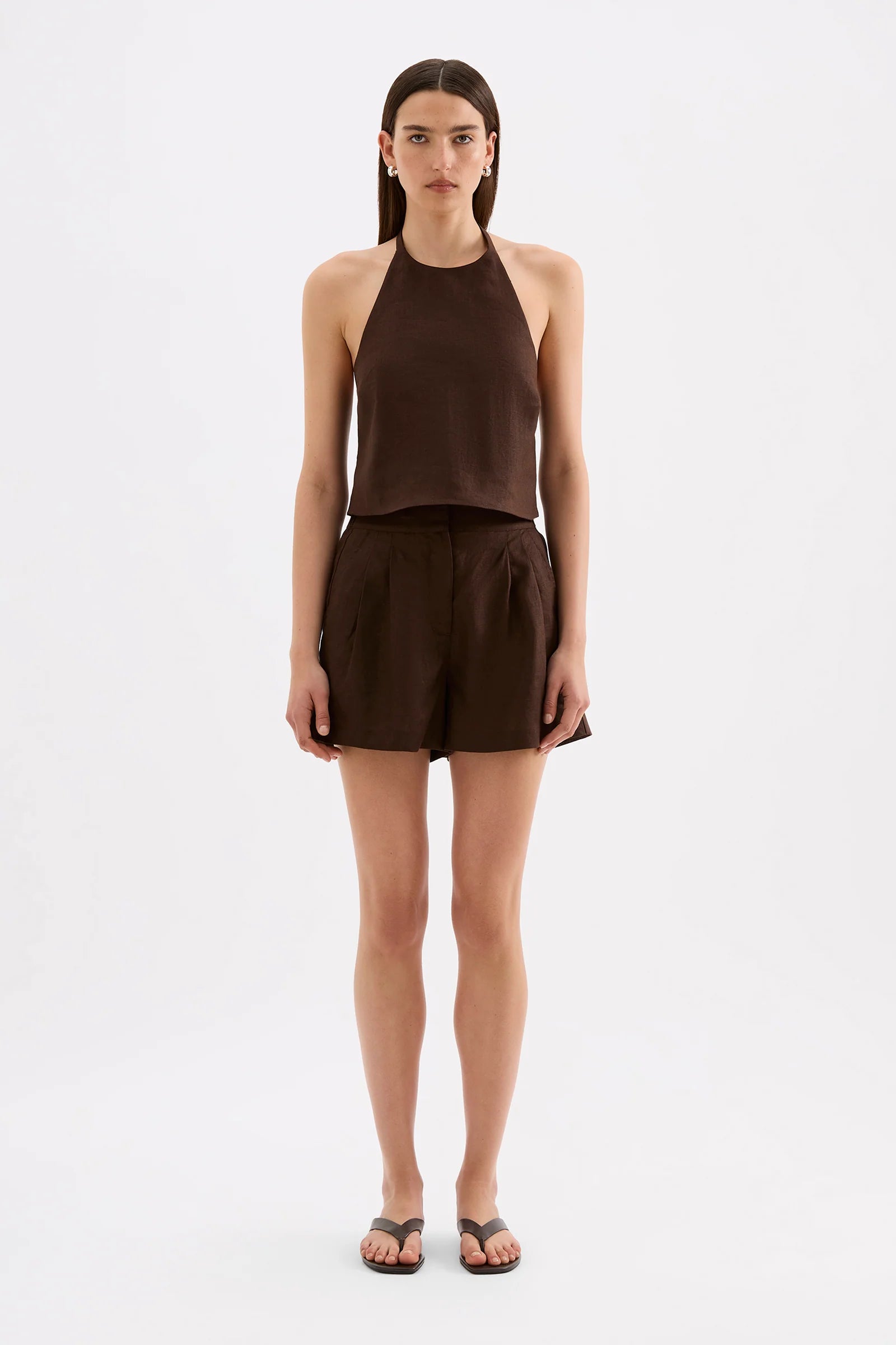 Nude Lucy - Riya Linen Top (Chcoclate) Nude Lucy