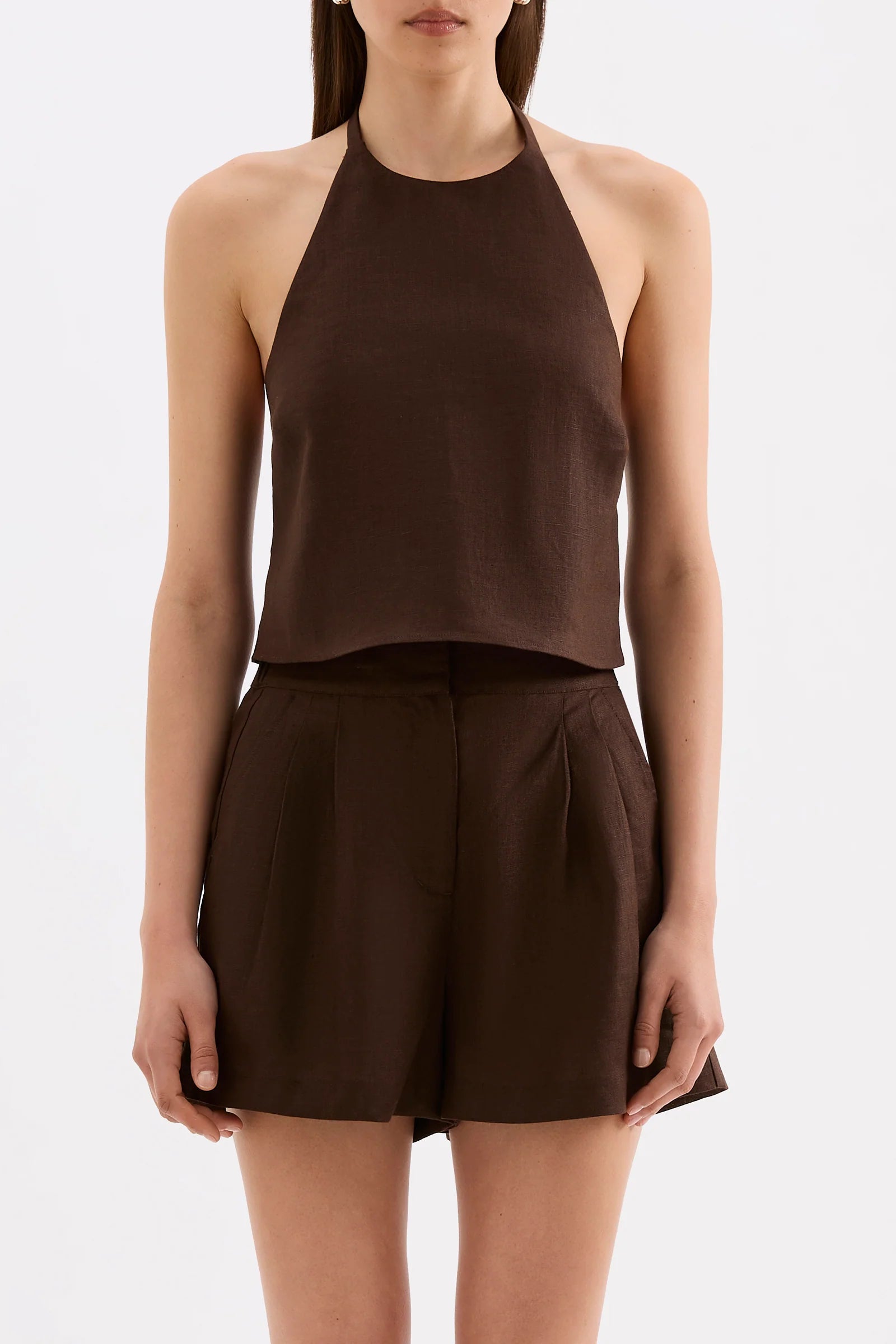 Nude Lucy - Riya Linen Top (Chcoclate) Nude Lucy