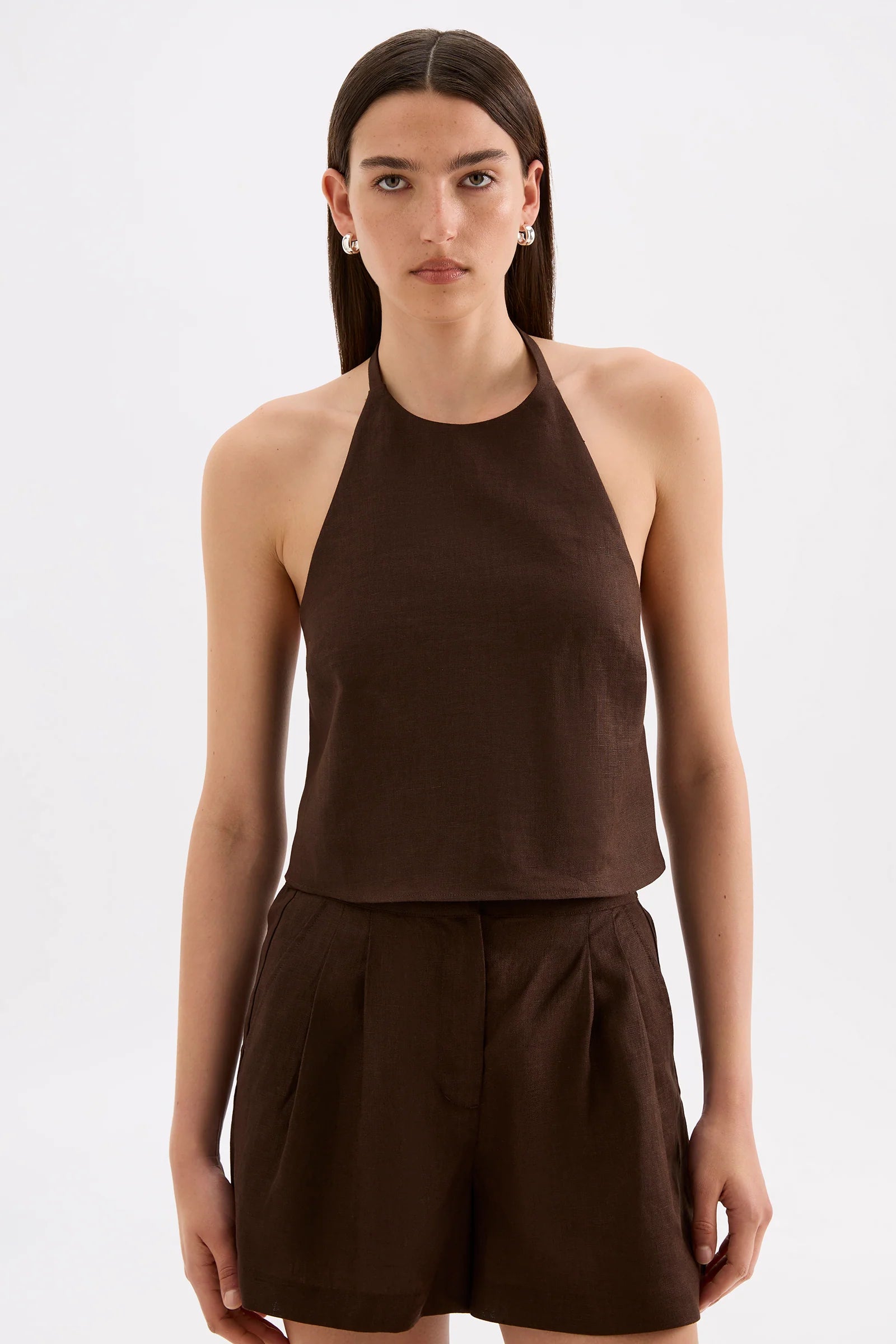 Nude Lucy - Riya Linen Top (Chcoclate) Nude Lucy