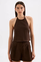 Nude Lucy - Riya Linen Top (Chcoclate) Nude Lucy