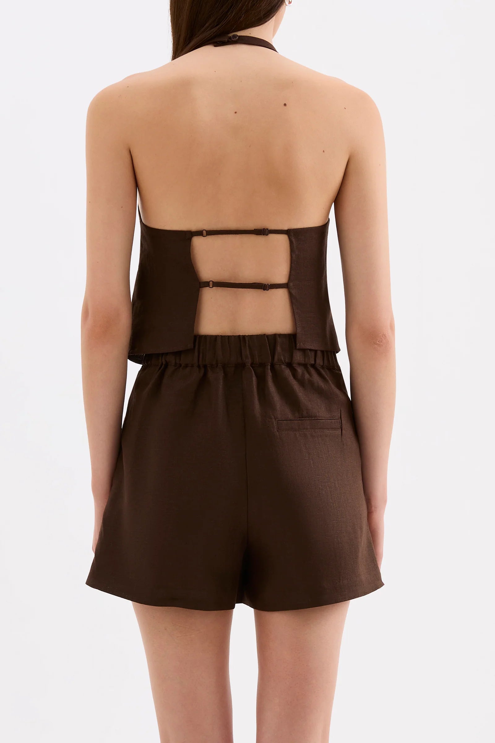 Nude Lucy - Riya Linen Top (Chcoclate) Nude Lucy