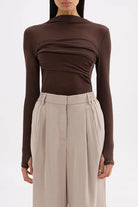Nude Lucy - Aster LS Mesh Top (Chocolate) Nude Lucy
