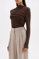Nude Lucy - Aster LS Mesh Top (Chocolate) Nude Lucy