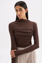 Nude Lucy - Aster LS Mesh Top (Chocolate) Nude Lucy