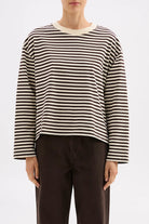 Nude Lucy - Organic Stripe LS Tee (Espresso Stripe) Nude Lucy