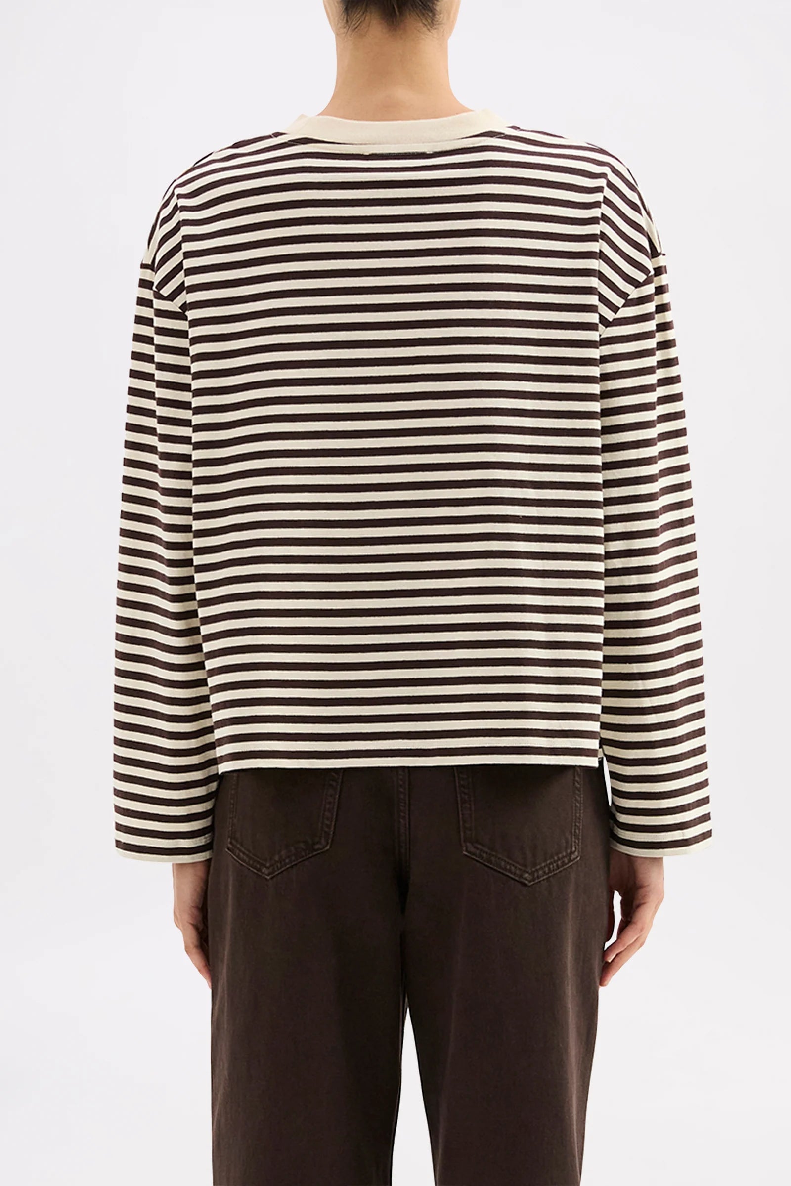 Nude Lucy - Organic Stripe LS Tee (Espresso Stripe) Nude Lucy