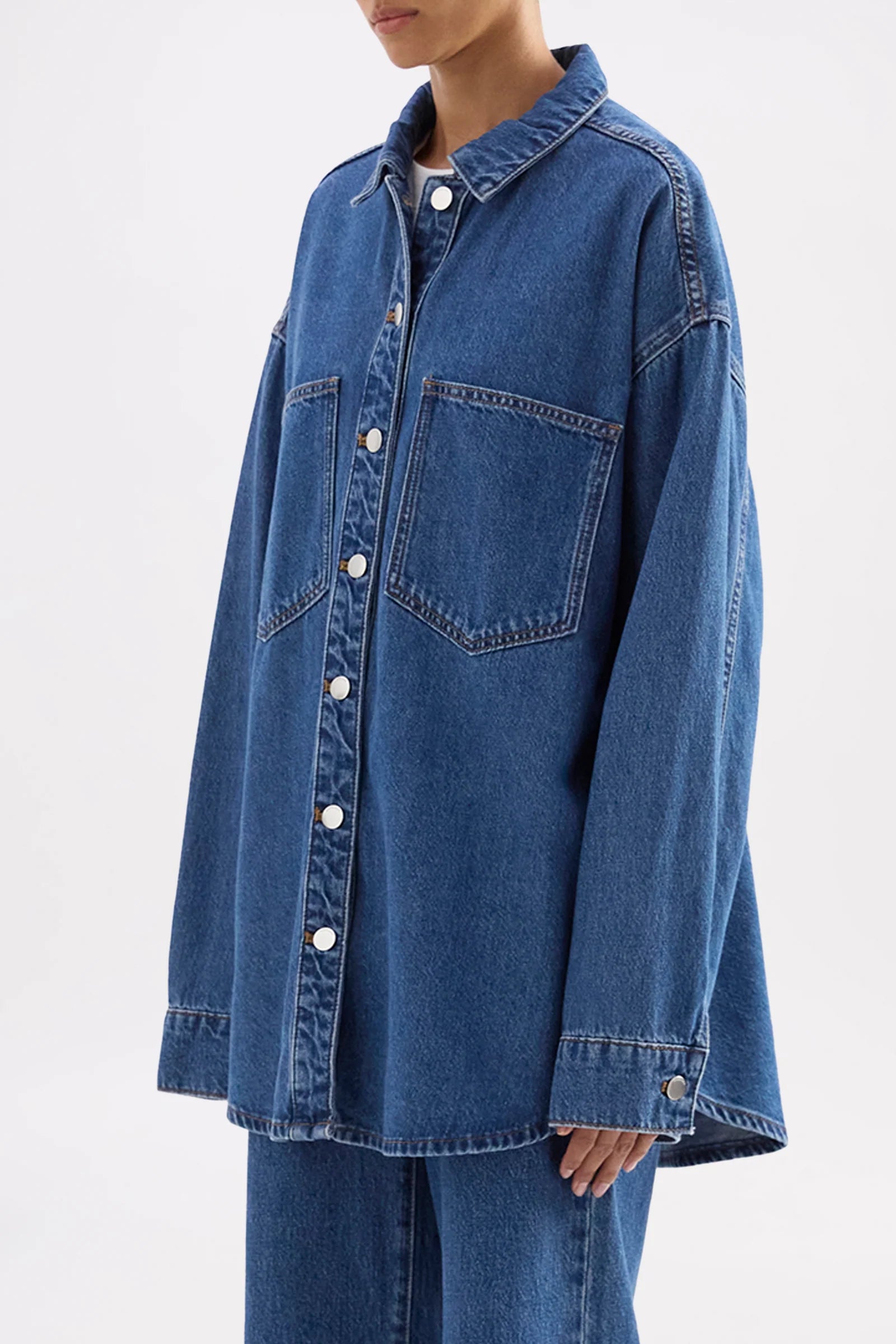 Nude Lucy - Organic Denim Oversized Shirt (Royal Blue) Nude Lucy