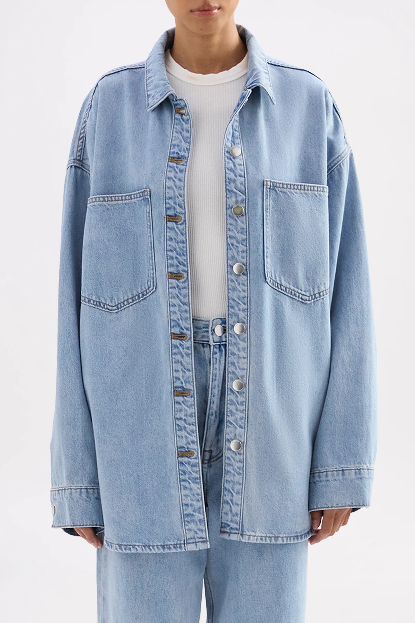 Nude Lucy - Organic Denim Oversized Shirt (Soft Blue) Nude Lucy