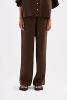 Nude Lucy - Lounge Linen Crop Pant (Chocolate) Nude Lucy