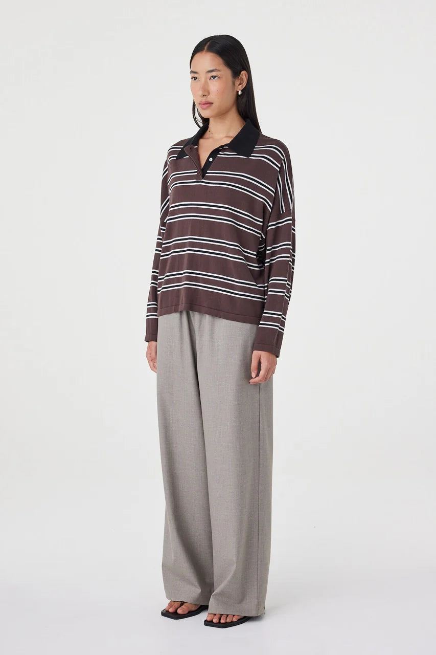 Arcaa - Rayne Knit Jersey (Espresso, Black & Cream Stripe) Arcaa