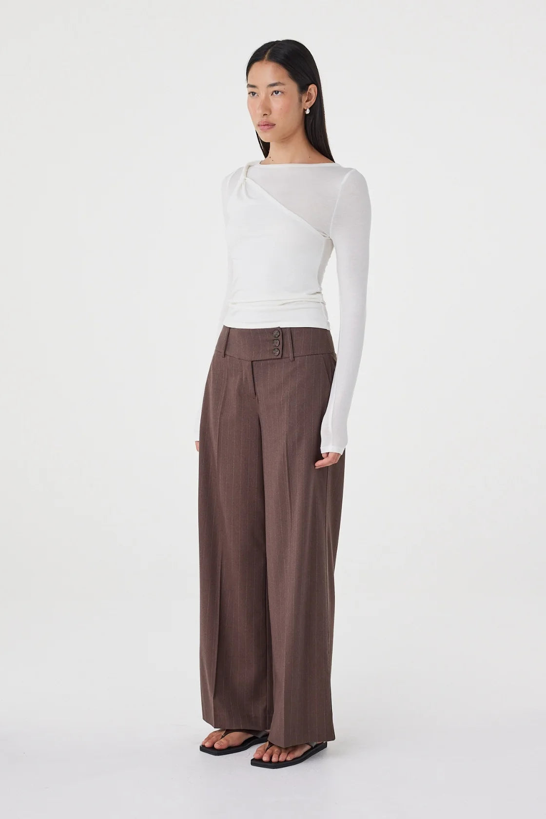 Arcaa - Mannon Pant (Espresso Pinstripe) Arcaa