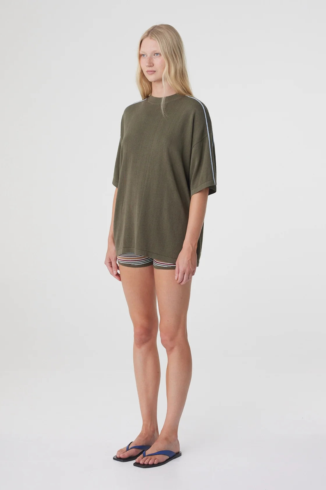 Arcaa - Pippa Oversized Tee (Smokey Olive & Dusk Blue) Arcaa