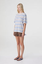 Arcaa - Noor Tee (White & Blue Retro Stripe) Arcaa