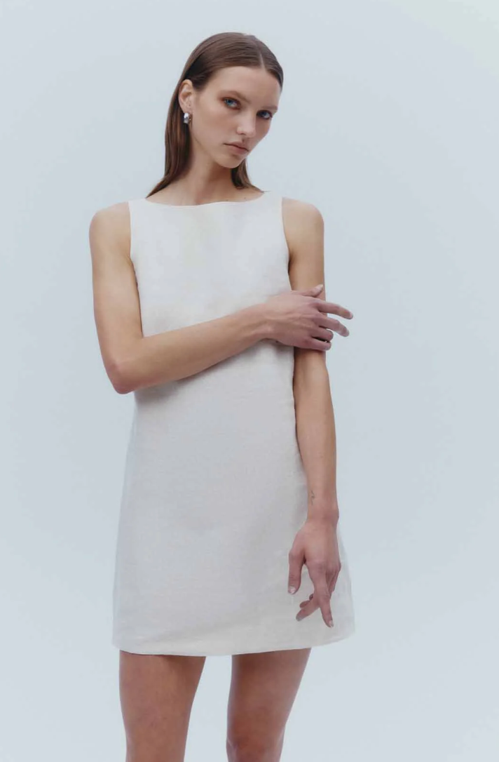 Nude Lucy - Aliya Linen Mini Dress (Natural) Dear Blackbird Boutique Nude Lucy - Aliya Linen Mini Dress (Natural) Dear Blackbird Boutique