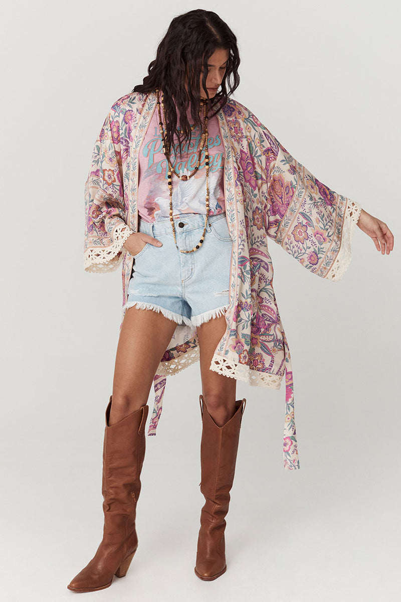 Spell - Mojave Lily Short Robe (Opal) – Dear Blackbird Boutique