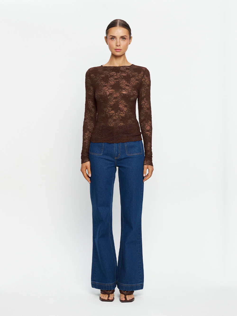 Kivari - Victoria Lace Top (Chocolate) Kivari