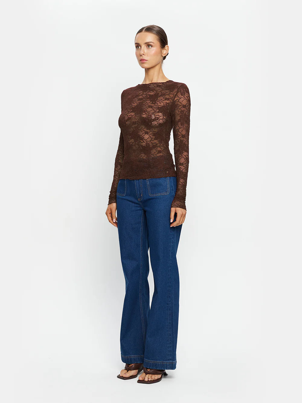 Kivari - Victoria Lace Top (Chocolate) Kivari