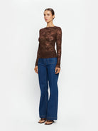 Kivari - Victoria Lace Top (Chocolate) Kivari
