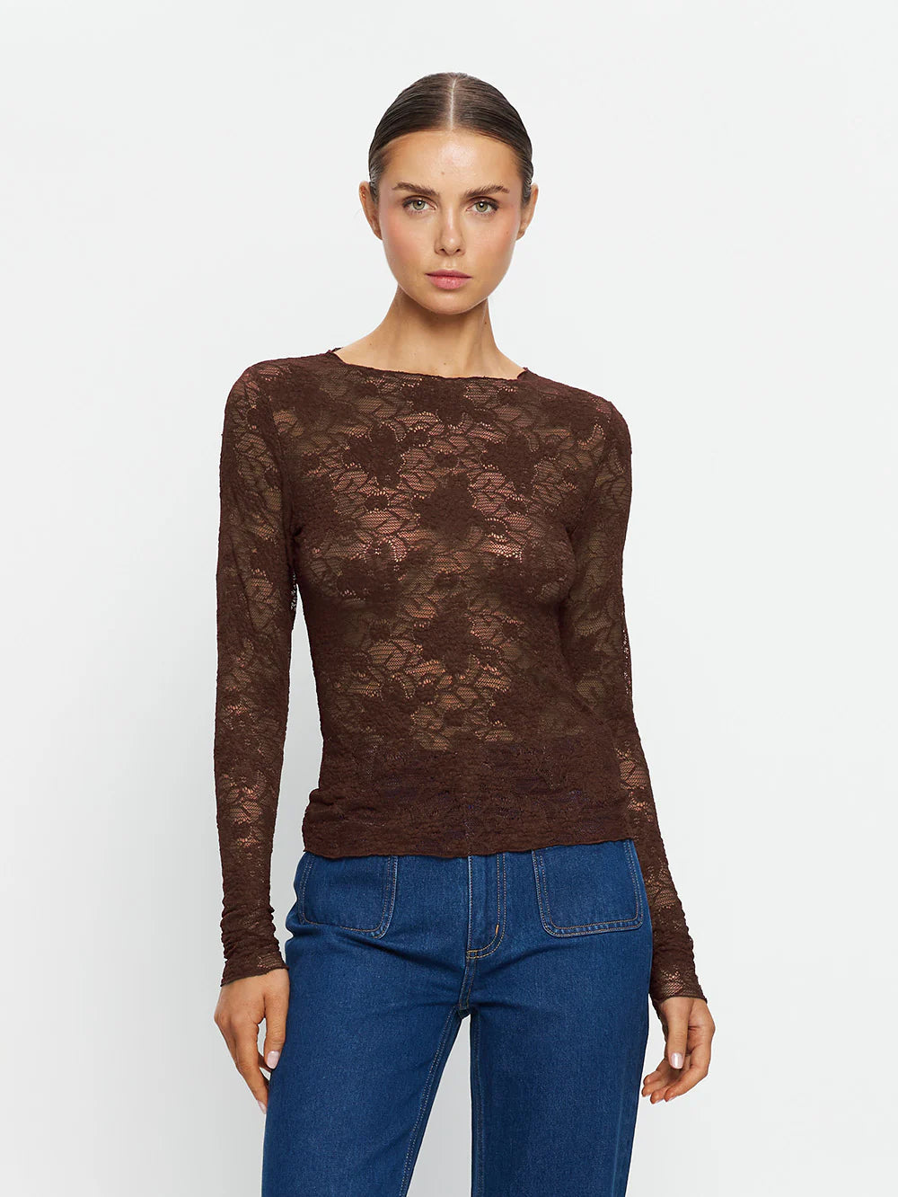 Kivari - Victoria Lace Top (Chocolate) Kivari