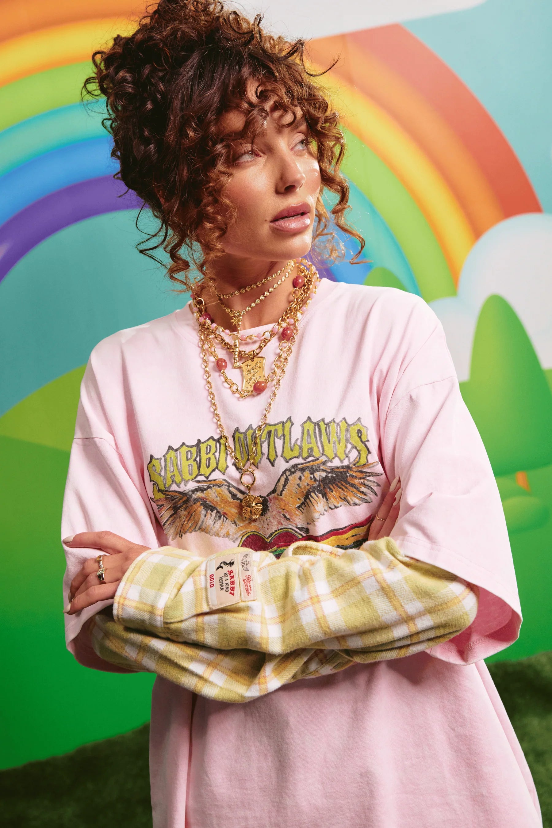 Sabbi - The Sabbi Outlaw Tee (Pink/Green) Sabbi