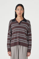Arcaa - Rayne Knit Jersey (Espresso, Black & Cream Stripe) Arcaa