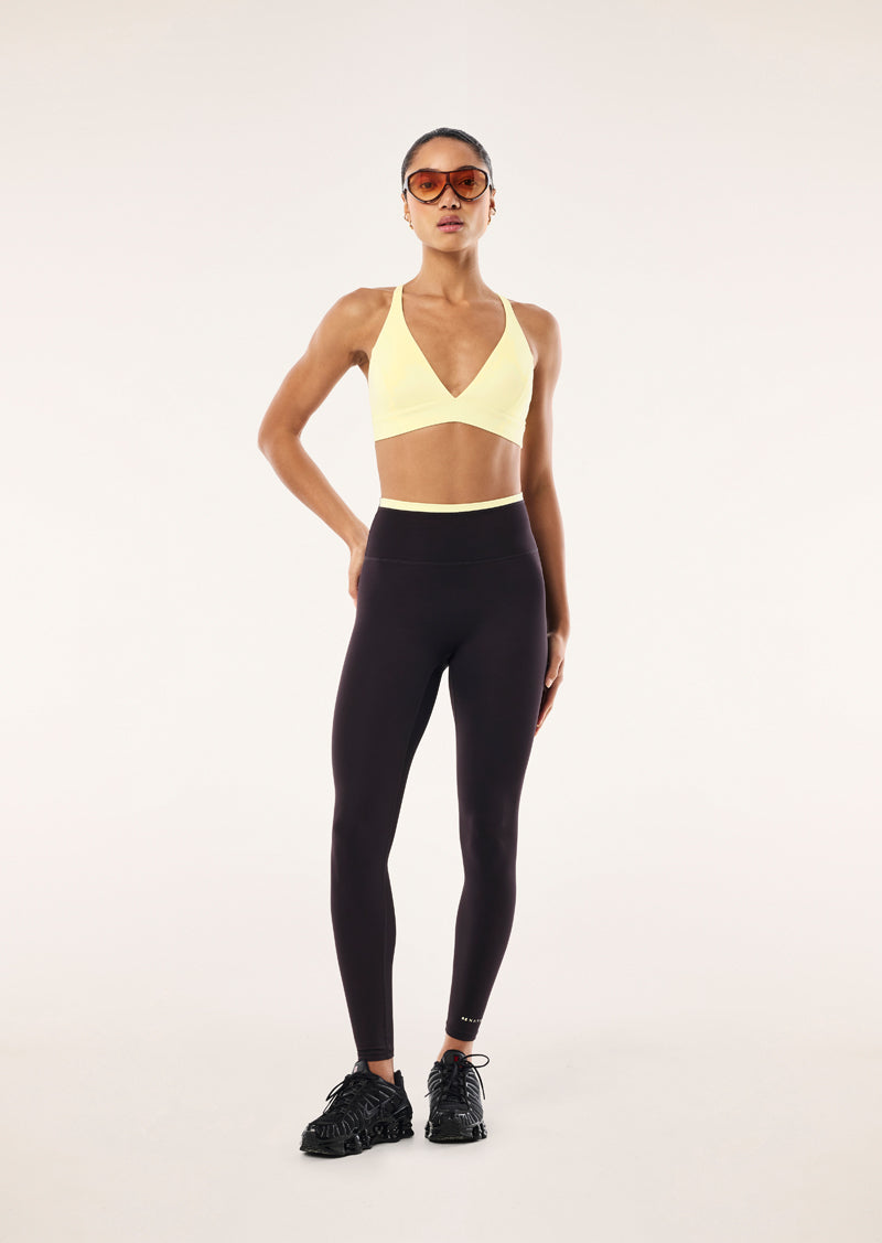 P.E Nation - Vita Full Length Leggings (Black Bean/Soft Yellow) P.E Nation