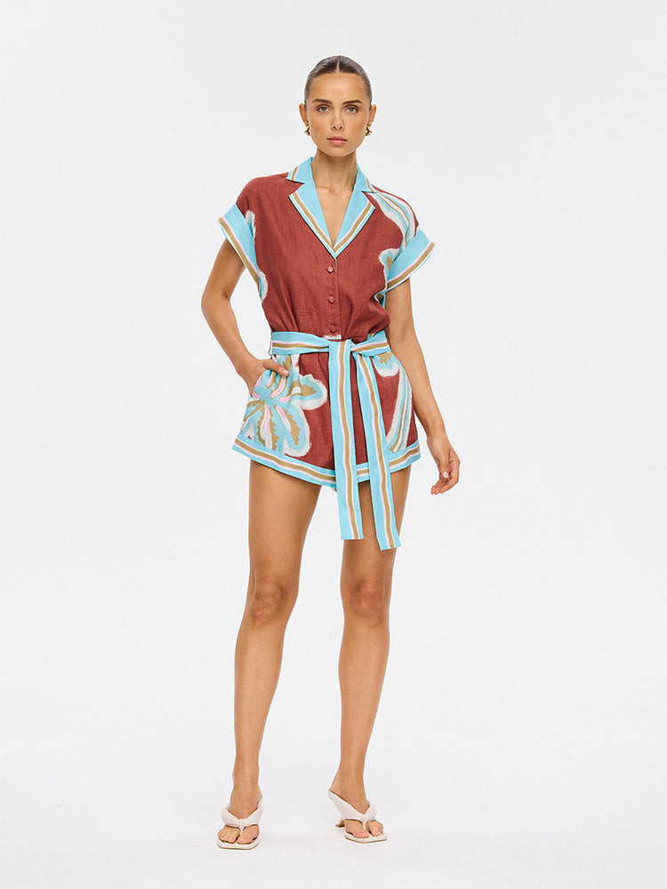 (Pre-Order) Kivari - Enzo Playsuit (Maroon) Kivari
