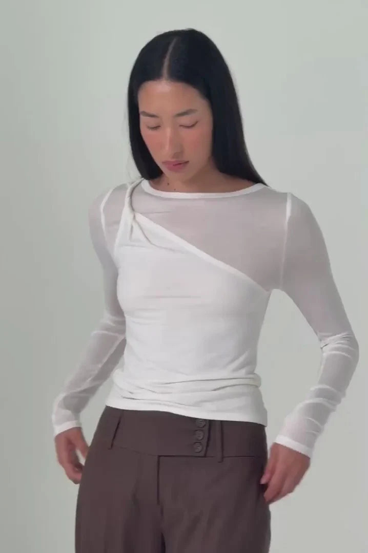 Arcaa - Mabel LS Twist Top (Cream) Arcaa