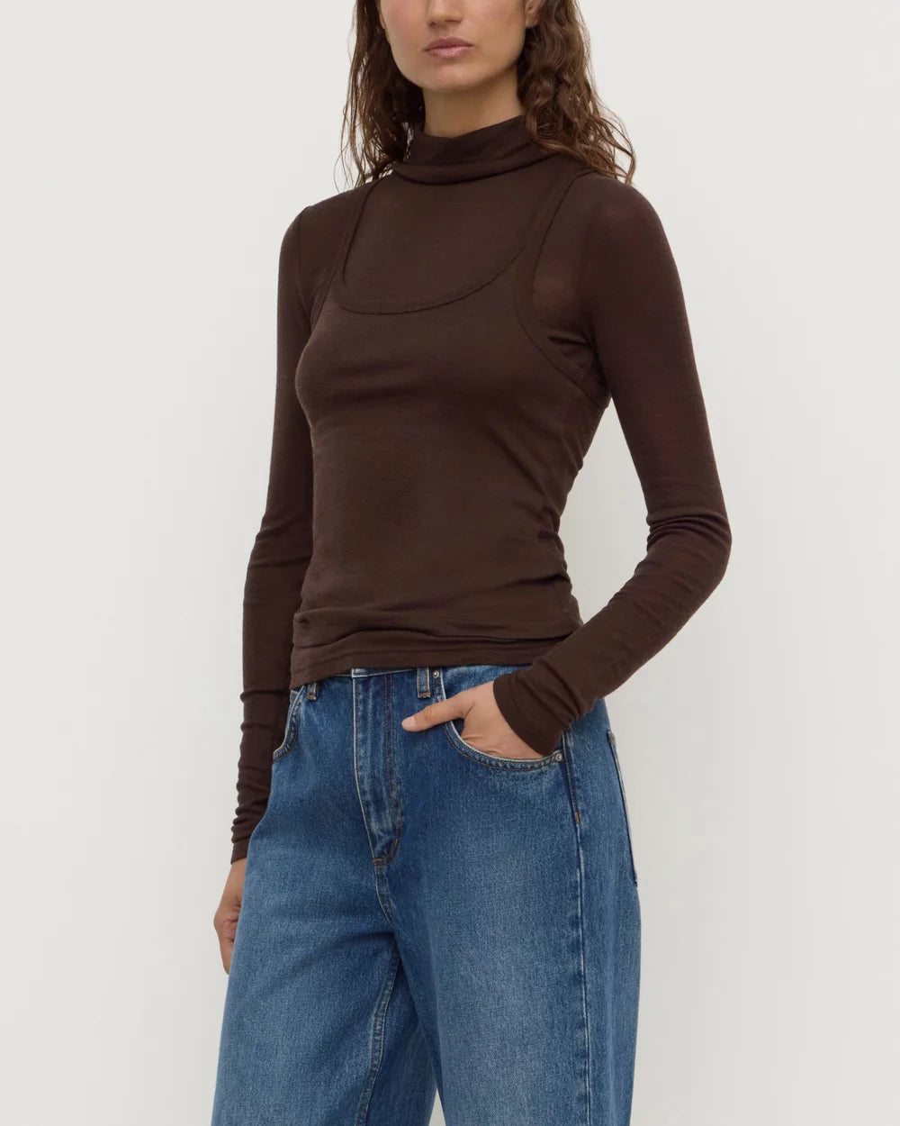 Assemebly Label - Nora Merino Wool Layered Turtleneck (Ganache) Assembly Label
