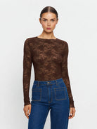 Kivari - Victoria Lace Top (Chocolate) Kivari