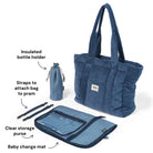OiOi - Everyday Tote (Ocean Blue Corduroy) OiOi